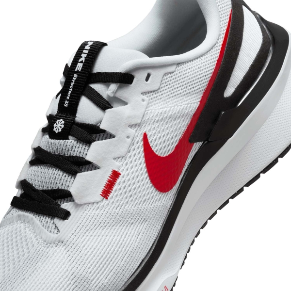 Nike Air Zoom Structure 25 - White/Fire Red/Black/Light Smoke Grey