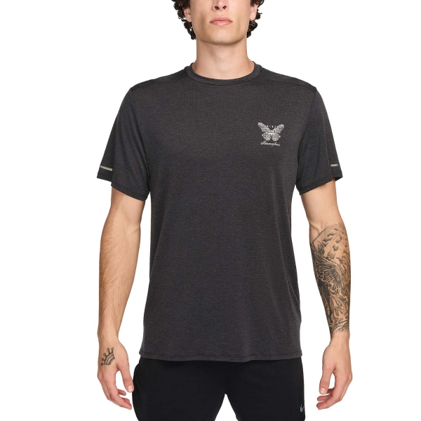 Men's Running T-Shirt Nike DriFIT Rise Logo TShirt  Black/Summit White FN3980010