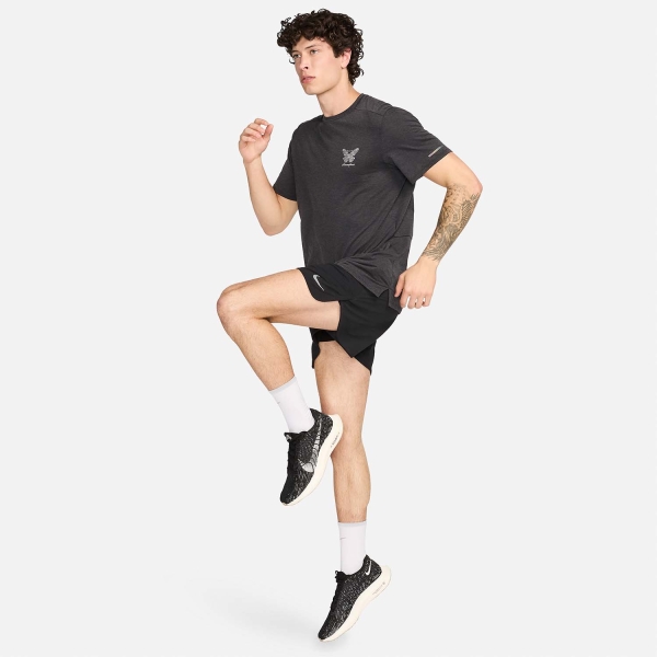 Nike Dri-FIT Rise Logo Maglietta - Black/Summit White