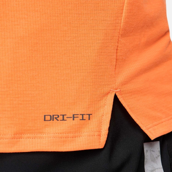 Nike Dri-FIT Rise Logo T-Shirt - Bright Mandarin/Barely Grape/Black