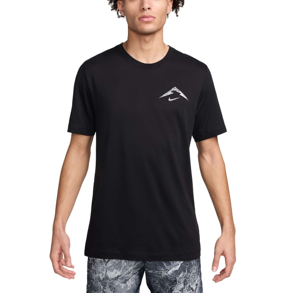 Men's Running T-Shirt Nike DriFIT Trail Logo TShirt  Black FV8386010