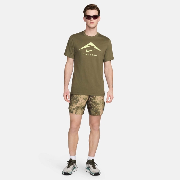 Nike Dri-FIT Trail Logo T-Shirt - Medium Olive