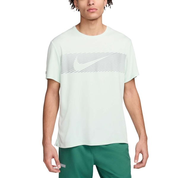 Maglietta Running Uomo Nike Miler Flash Maglietta  Barely Green/Reflective Silver FN3051394