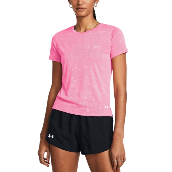 Women's Running T-Shirts Under Armour Streaker Splatter TShirt  Fluo Pink/Reflective 13824350682