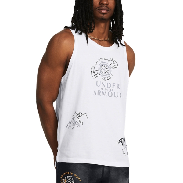 Top Running Hombre Under Armour We Run Top  White/Steel 13834130100