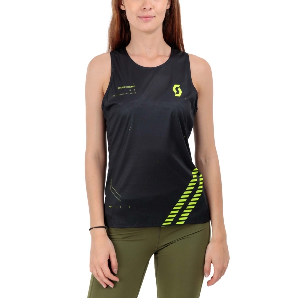 Women's Running Tank Scott RC Run Tank  Black/Yellow 4143801040