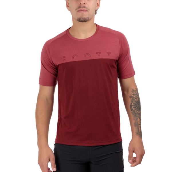 Camisetas Outdoor Hombre Scott Defined Camiseta  Dusk Red/Wood Red 4144737743