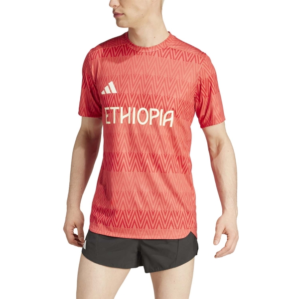 Camisetas Running Hombre adidas Ethiopia Camiseta  Preloved Scarlet IW3916