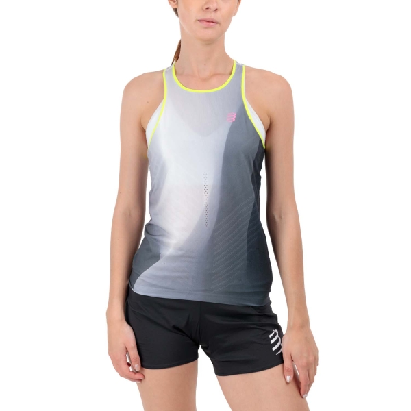 Top Running Mujer Compressport Performance Top  Black/White AW00095B9033