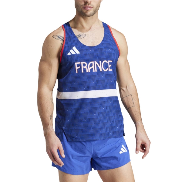 Men's Running Tank adidas Team France Tank  Semi Lucid Blue IT4014