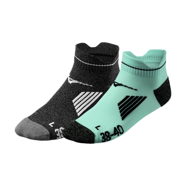 Running Socks Mizuno Active x 2 Socks  Eggshell Blue/Black J2GX1055Z22