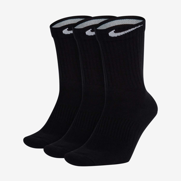 Running Socks Nike Performance Lightweight Crew x 3 Socks  Black SX4704001