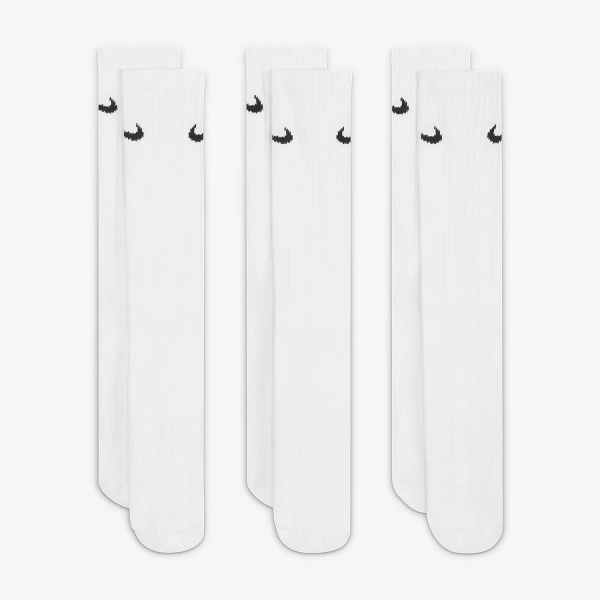 Nike Performance Lightweight Crew x 3 Calcetines - White/Black