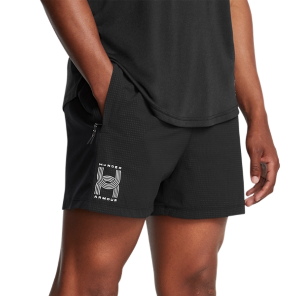 Pantaloncino Running Uomo Under Armour Under Armour Launch 4in Pantaloncini  Black/White  Black/White 