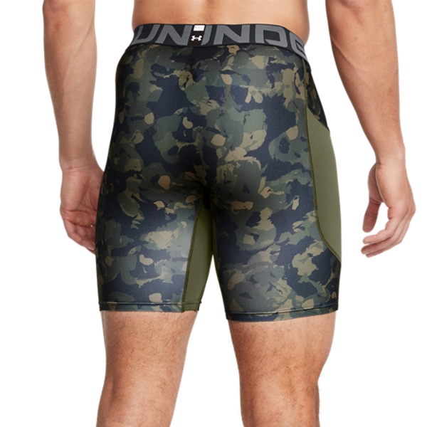 Under Armour HeatGear Print Calzamaglia Corta - Marine Od Green/White