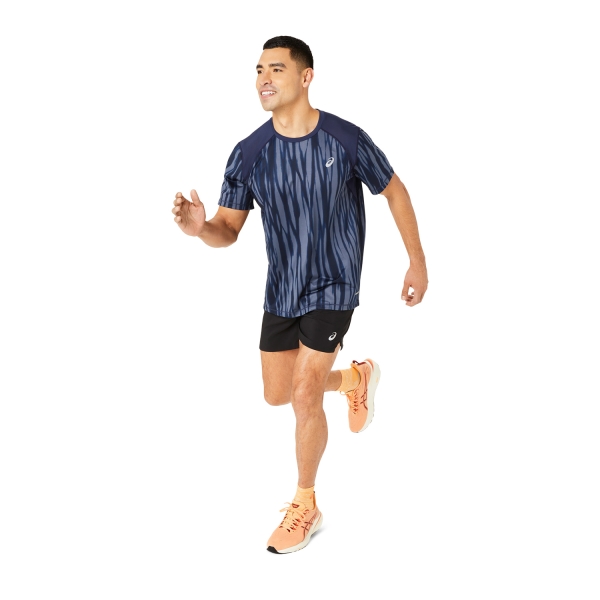 Asics Road All Over Print T-Shirt - Blue Expanse/Midnight