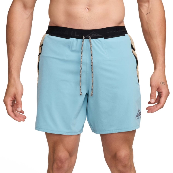 Pantaloncini Trail Running Uomo Nike DriFIT Second Sunrise 7in Pantaloncini  Denim Turquoise/Khaki/Black FB4194464