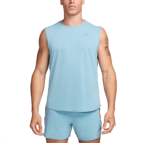 Men's Trail Running Tank Tops & Vests Nike Nike Trail Solar Chase Tank  Denim Turquoise/Vintage Coral/Black  Denim Turquoise/Vintage Coral/Black 