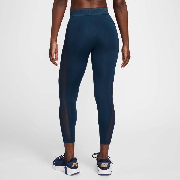 Nike Pro Mid Rise 7/8 Tights - Armory Navy/White