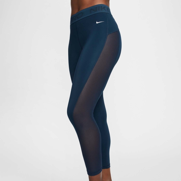 Nike Pro Mid Rise 7/8 Tights - Armory Navy/White