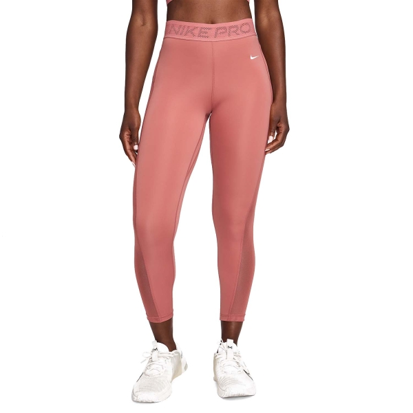 Pants e Tights Fitness e Training Donna Nike Nike Pro Mid Rise 7/8 Tights  Canyon Pink/White  Canyon Pink/White 