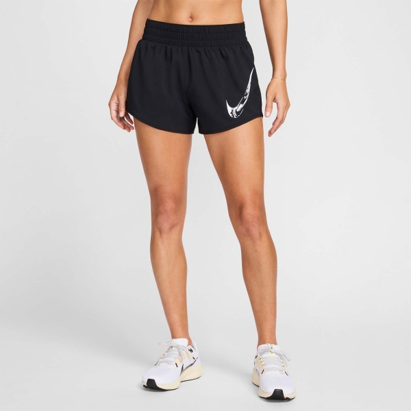 Nike One Swoosh Logo 3in Pantaloncini - Black/White