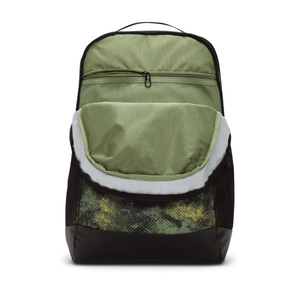 Nike Brasilia Print Mochila - Oil Green/Black/Coconut Milk