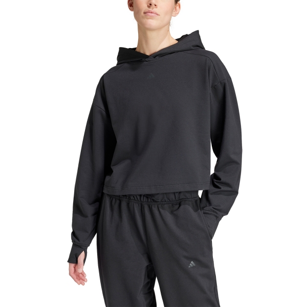Camisa y Sudadera Fitness y Training Mujer adidas Power Sudadera  Black IV9219