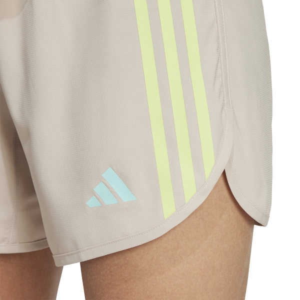 adidas OTR 3 Stripes 5in Pantaloncini - Wonder Beige/Pulse Lime