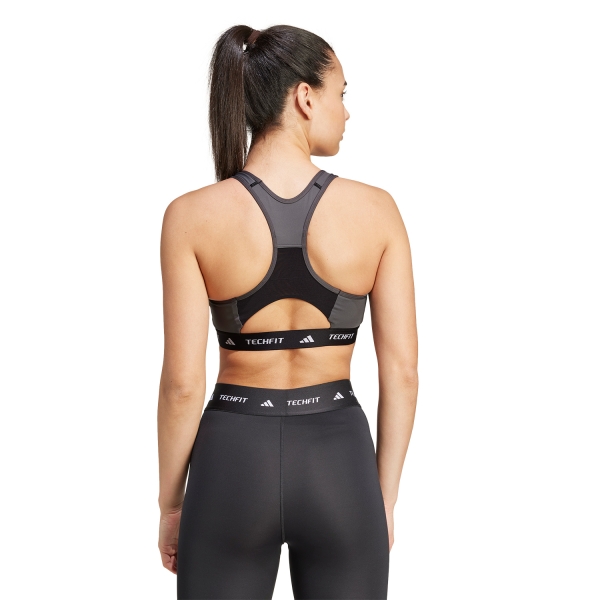adidas TechFIT Logo Reggiseno Sportivo - Black