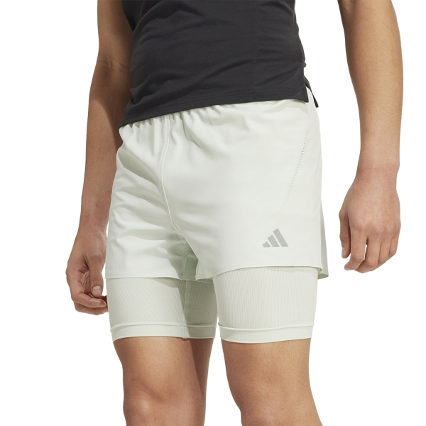 Pantaloncino Training Uomo adidas adidas HEAT.RDY HIIT 2 In 1 3in Pantaloncini  Linen Green  Linen Green 