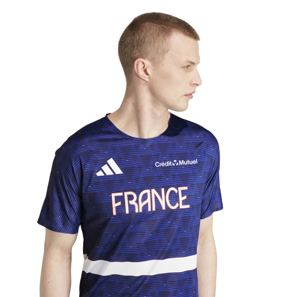 adidas Athletisme Team France Maglietta - Semi Lucid Blue