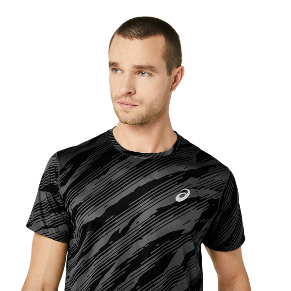 Asics Core All Over Print T-Shirt - Graphite Grey/Performance Black
