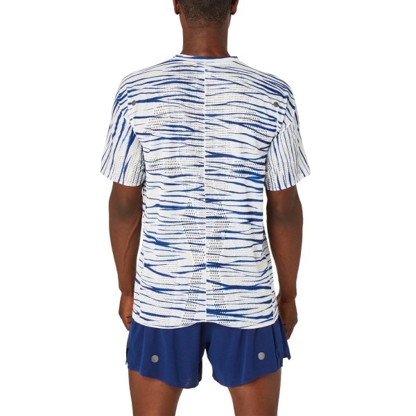 Asics Metarun Shibori T-Shirt - Birch/Blue Expanse