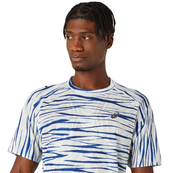 Asics Metarun Shibori T-Shirt - Birch/Blue Expanse