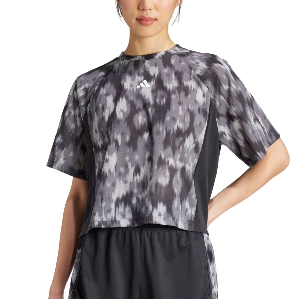 Maglietta Fitness e Training Donna adidas adidas AOP Flower Maglietta  Black  Black 