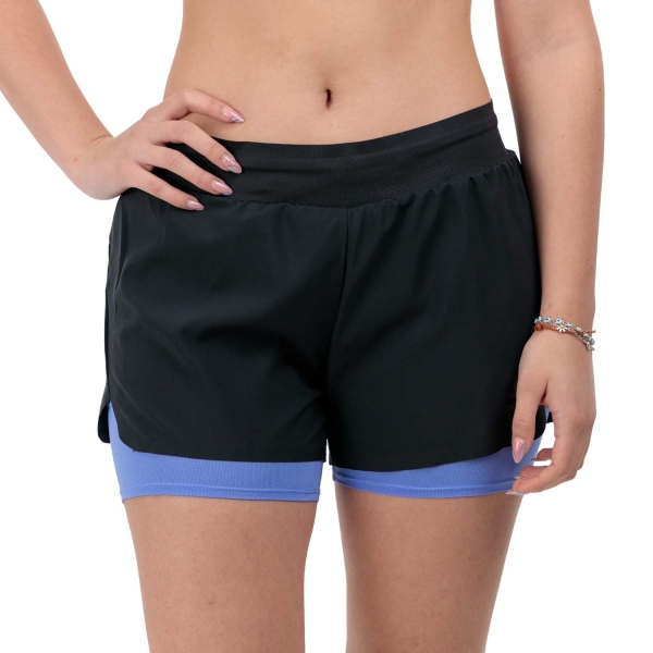 Women's Running Shorts Odlo Zeroweight 2 in 1 3in Shorts  Black/Persian Jewel 32256160301