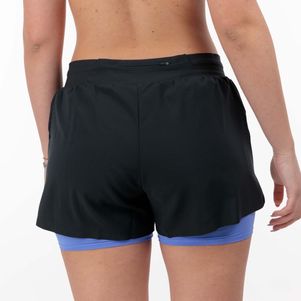 Odlo Zeroweight 2 in 1 3in Pantaloncini - Black/Persian Jewel