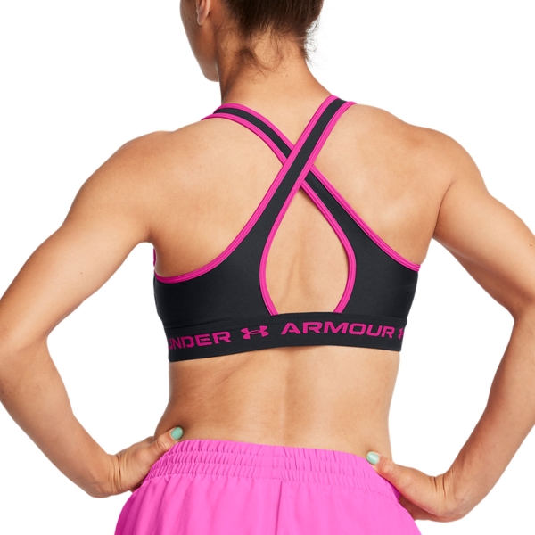 Under Armour Crossback Mid Sujetador Deportivo - Black/Rebel Pink