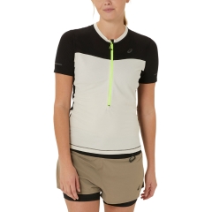 Asics Fujitrail Logo Camiseta - Oatmeal/Performance Black