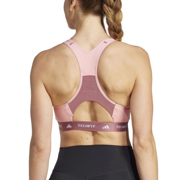 adidas TechFIT Logo Reggiseno Sportivo - Preloved Crimson