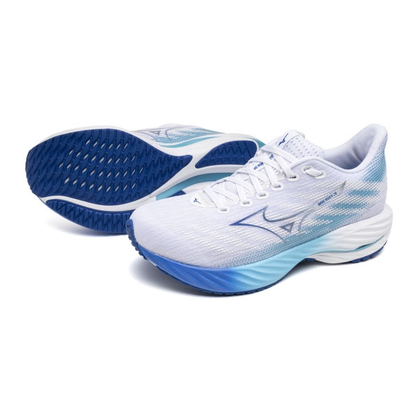 Mizuno Wave Rider 28 - White/Mugen Blue/River Blue