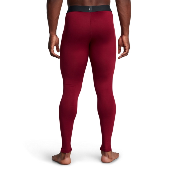 Under Armour ColdGear Elite Long Tights - Cardinal/Metallic Silver