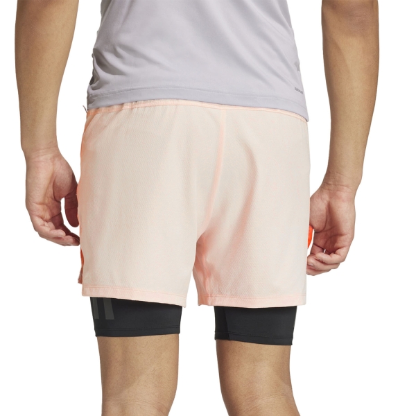 adidas Power 2 in 1 5in Shorts - Sandy Pink/Black