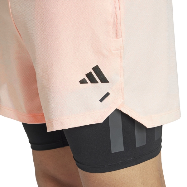 adidas Power 2 in 1 5in Shorts - Sandy Pink/Black