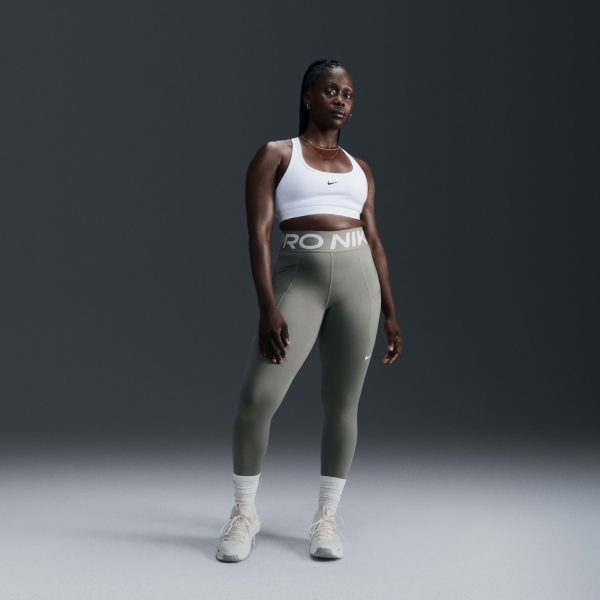 Nike Swoosh Light Sports Bra - White/Black