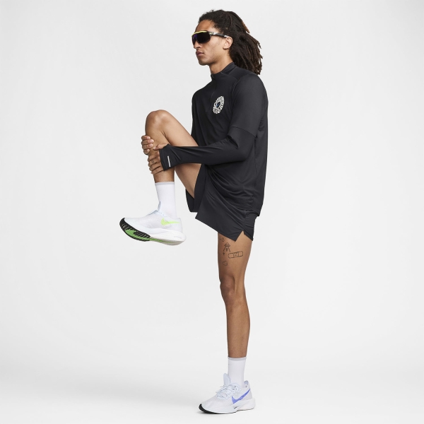 Nike Element Run Energy Camisa - Black/Light Photo Blue