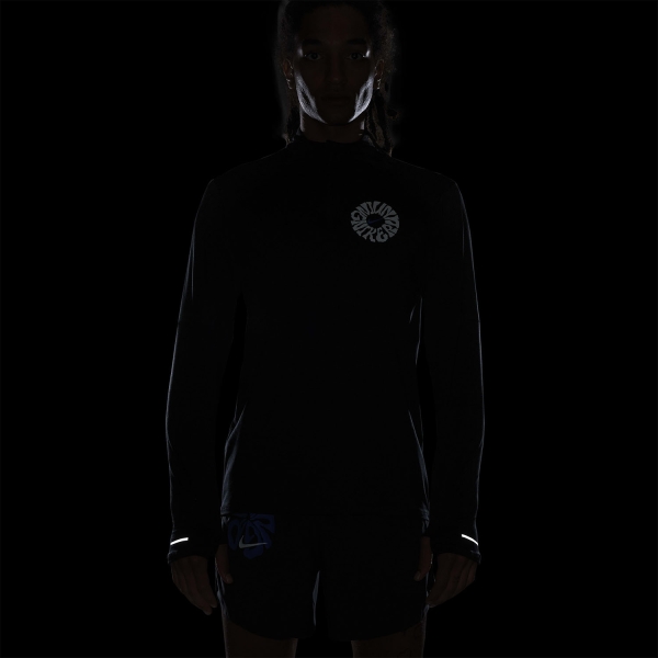 Nike Element Run Energy Camisa - Black/Light Photo Blue