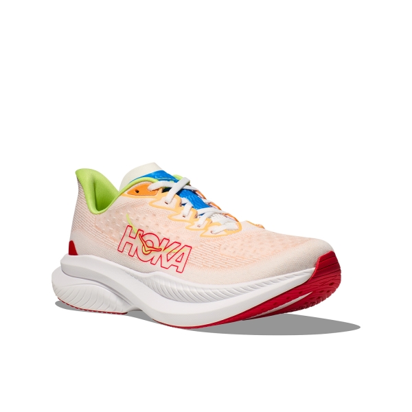Hoka Mach 6 Wide - White/Solar Flare