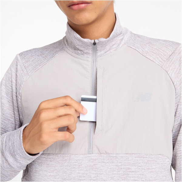 New Balance Heat Grid Logo Camisa - Athletic Grey